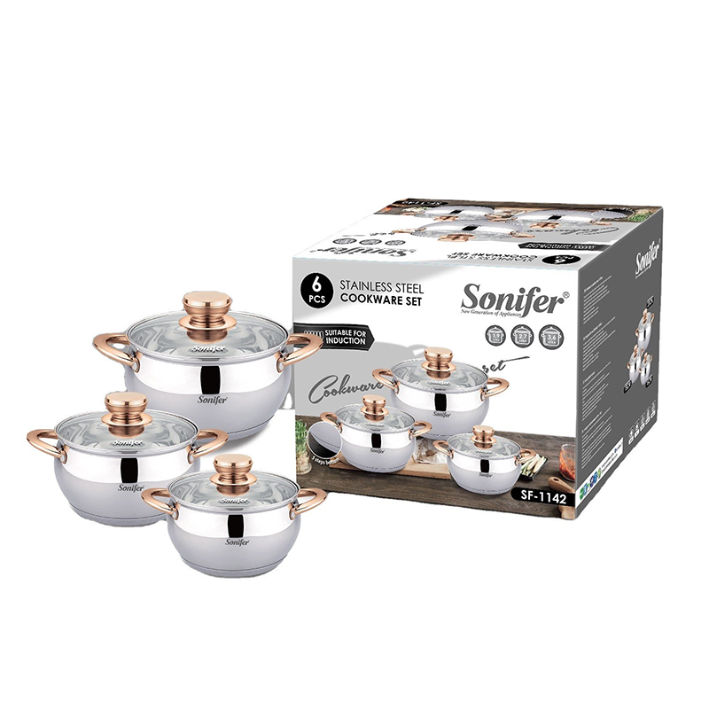 Sonifer Pot Set SF-1142, 20 cm Silver Sonifer Pot Set